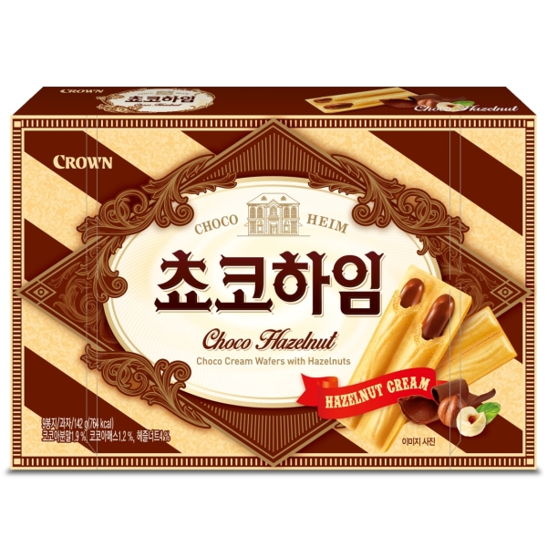 Heim Choco - L - Bánh Quế Nhân Kem Sô Cô La Hạt Phỉ Crown Choco Heim Hazelnut - L 284G