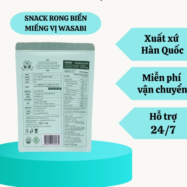 Rong Biển Miếng Vị Wasabi - Seaweed Nacho Snack Wasabi 40G