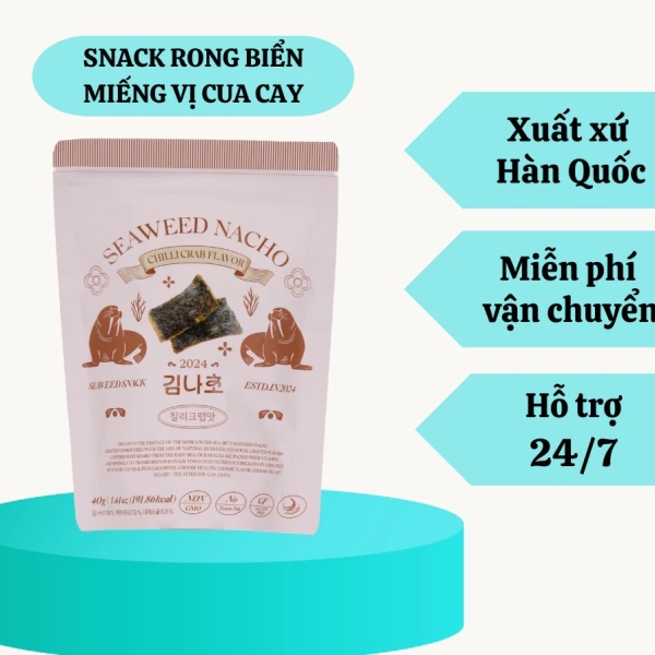 Rong Biển Miếng Vị Cua Cay - Seaweed Nacho Snack Chilli Crab 40G