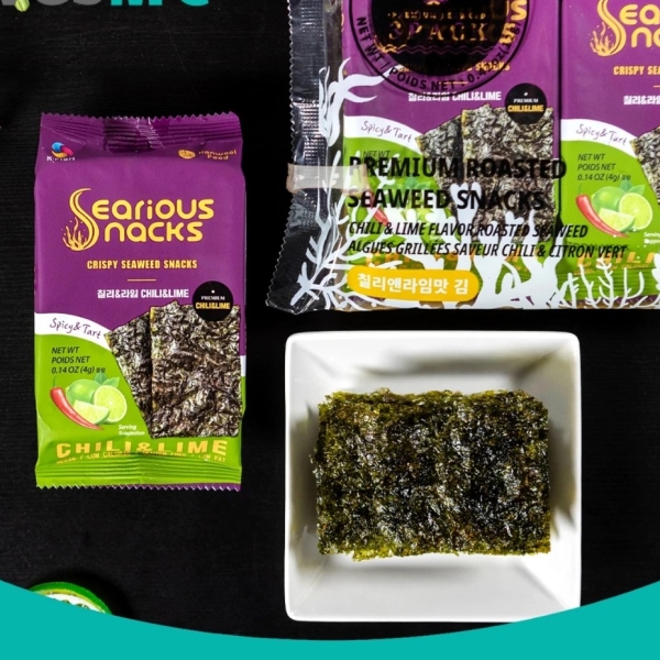 Rong Biển Vị Chanh & Ớt Seriousnacks 4G - Hanwool Serious Lunch Seasoned Seaweed 4g (chili &lemon)