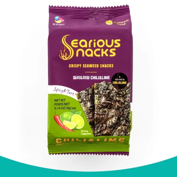 Rong Biển Vị Chanh & Ớt Seriousnacks 4G - Hanwool Serious Lunch Seasoned Seaweed 4g (chili &lemon)