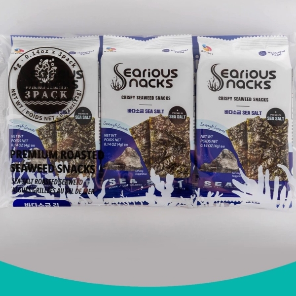 Rong Biển Vị Muối Biển Seriousnacks 4G - Hanwool Serious Lunch Seasoned Seaweed 4g(salt)