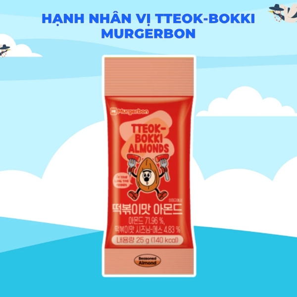 Hạnh nhân vị TTEOK-BOKKI Murgerbon - Murgerbon  TTEOK-BOKKI Almonds  25G