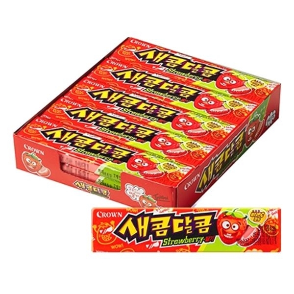 Sakom Dalkom Strawberry - Kẹo Vị Dâu Crown Sakom Dalkom Strawberry 29G